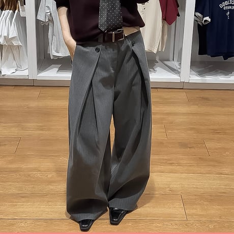 striped wide wrap slacks　VG1296