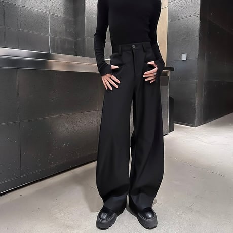 minimal drape wide slacks /2color　VM1154