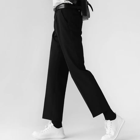minimal tucked wide slacks /3color　VM1122
