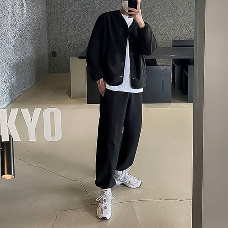minimal fleece snap cardigan /2color　VG1306
