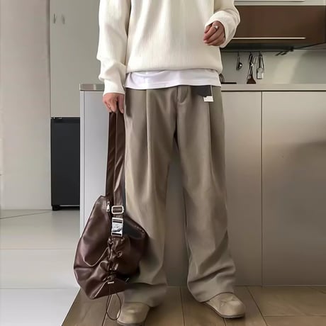 corduroy tuck wide pants　VG1069