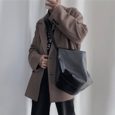 soft leather oversized bag /2color　VG1239