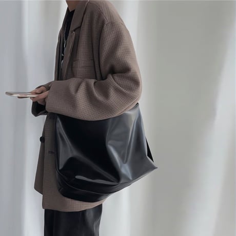 soft leather oversized bag /2color　VG1239
