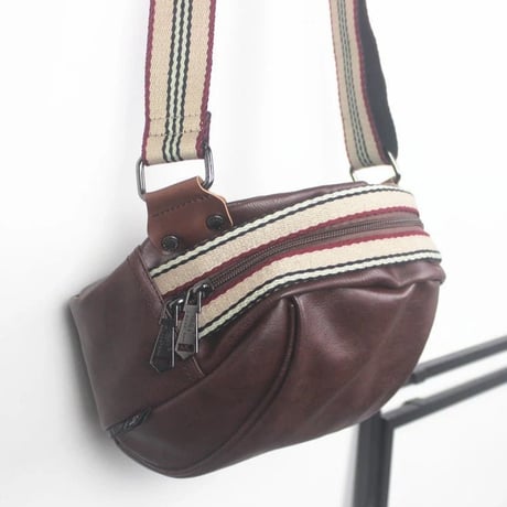 retro stripe strap body bag /3color　VG1213