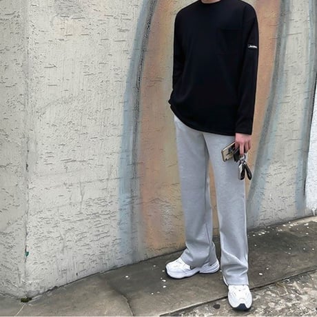 side slit straight sweat pants　VG1068