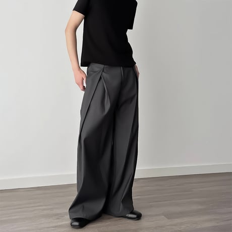 extreme tucked wide slacks /2color　VM1051