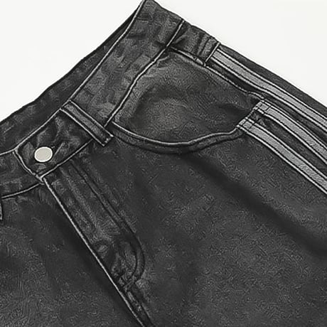 side star applique wide denim /2color　VM1055