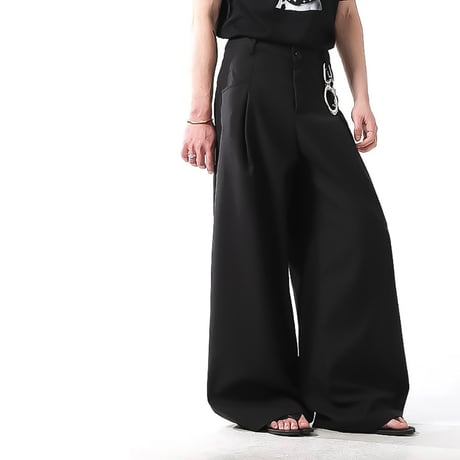 deep tucked drape slacks /2color　VM1008