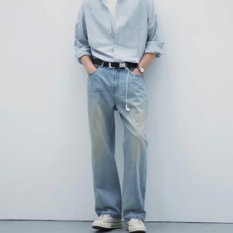 vintage dirty wash straight denim　VG1159