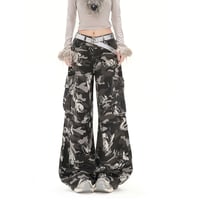 rose camo wide cargo pants　VM1001