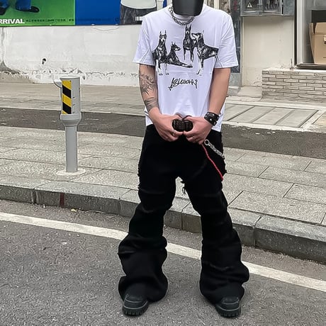doberman graphic oversized tee /2color　VM1033