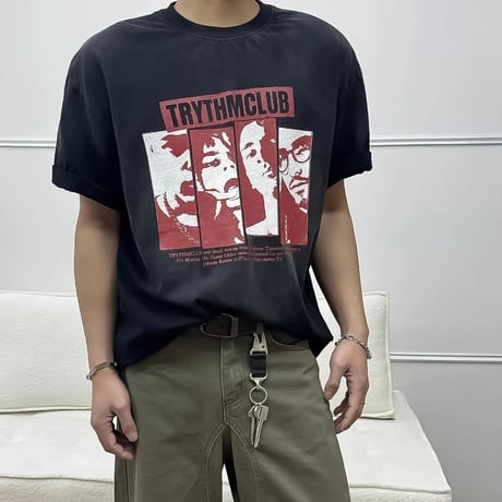 oversized vintage graphic t-shirt /2color　VG1336
