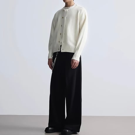 minimal loose round cardigan /2color　VM1041