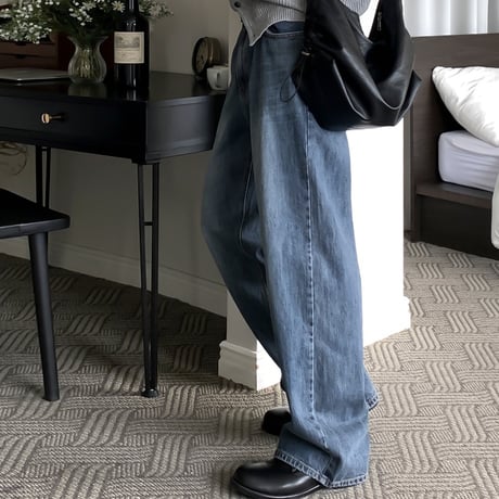 vintage wash straight fit denim　VG1178
