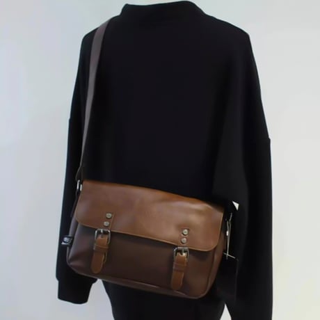 vintage leather messenger bag /3color　VG1196