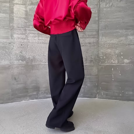 rhinestone embellish wide slacks /2color　VM1155