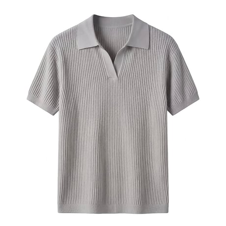 minimal square line collar tee /3color　VM1111
