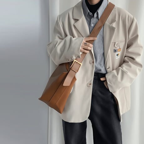 soft leather oversized bag /2color　VG1239