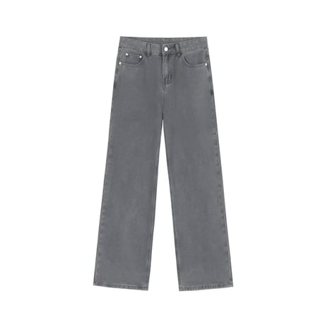 basic wide straight denim pants /2color　VG1054