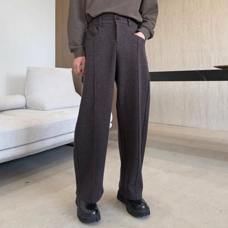 minimal wide seam slacks /2color　VM1152