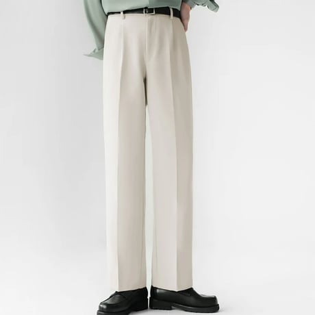 minimal tucked wide slacks /3color　VM1122