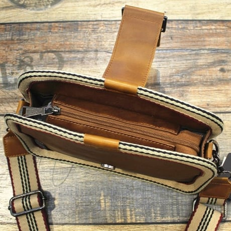 retro stripe strap mini cross bag /3color　VG1214