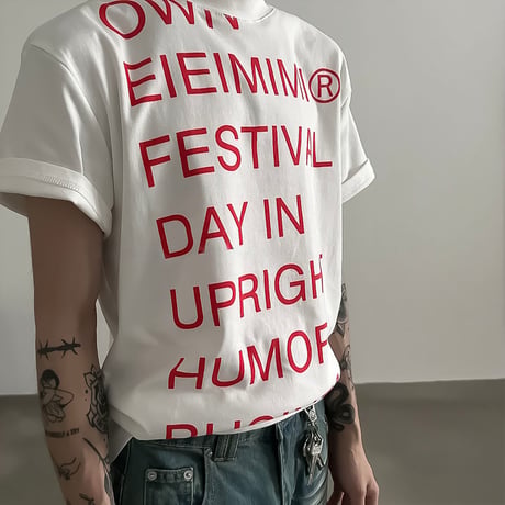bold typo relaxed tee /2color　VM1036