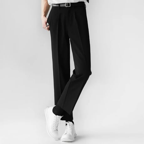 minimal tucked wide slacks /3color　VM1122