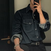 modern western denim shirt　VG1107