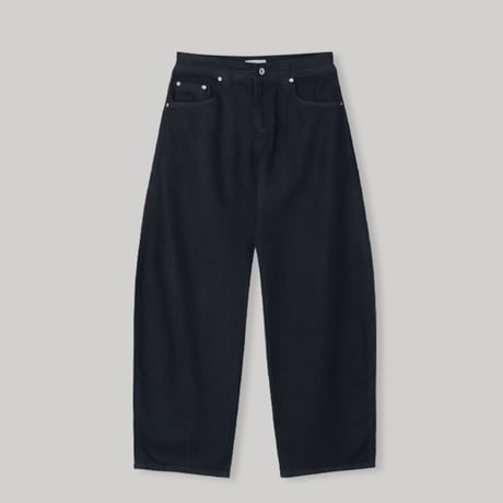 curved wide denim pants /2color　VG1118