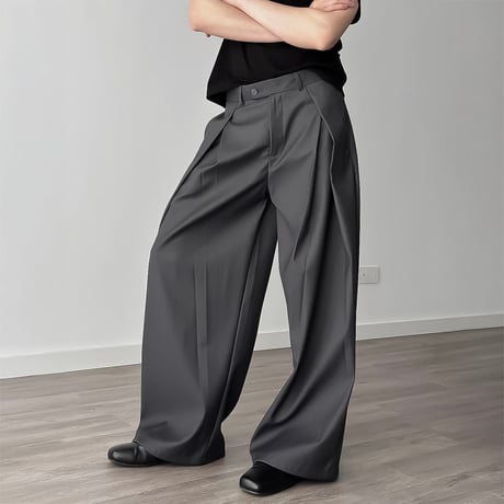 extreme tucked wide slacks /2color　VM1051
