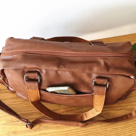 minimal pu leather 2way boston bag /3color　VG1212
