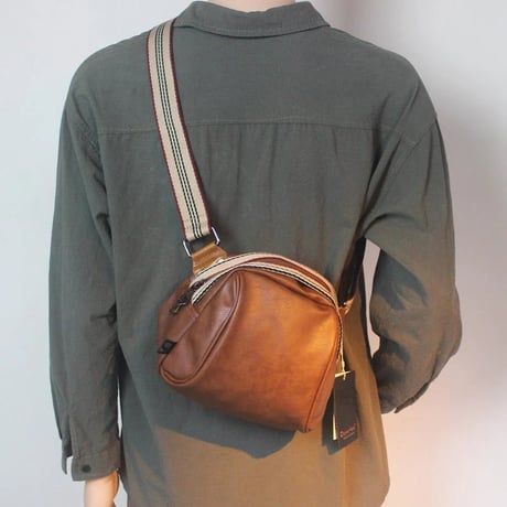 retro stripe strap body bag /3color　VG1213