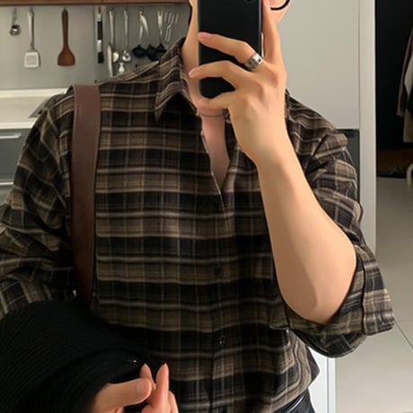duffle check pattern shirt /2color　VG1102