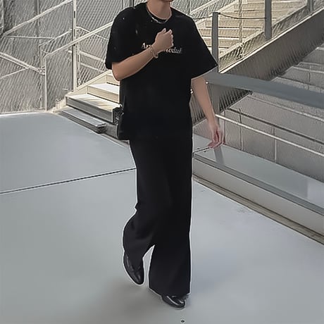 minimal tucked wide slacks　VM1124