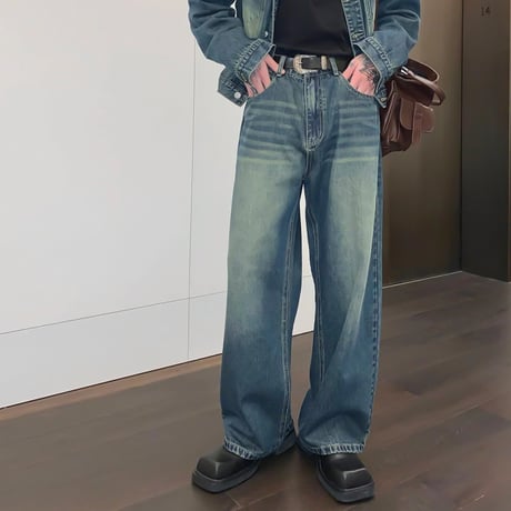 aged wash wide denim　VG1078