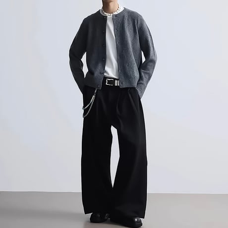minimal loose round cardigan /2color　VM1041