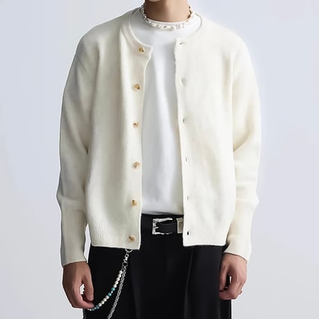 minimal loose round cardigan /2color　VM1041