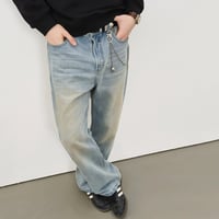 vintage dirty wash straight denim　VG1159