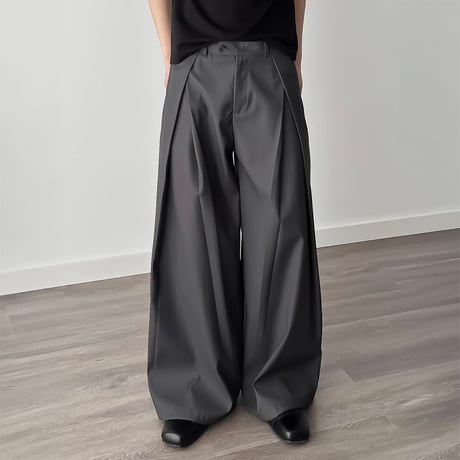extreme tucked wide slacks /2color　VM1051