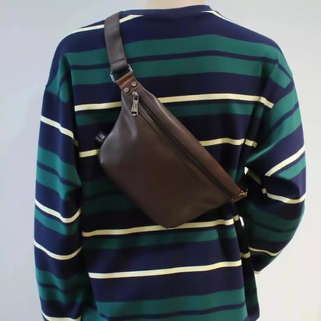 minimal leather body bag /3color　VG1198