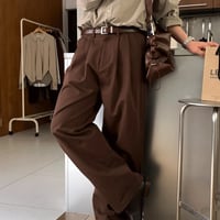 two tuck wide cotton slacks /6color　VG1123