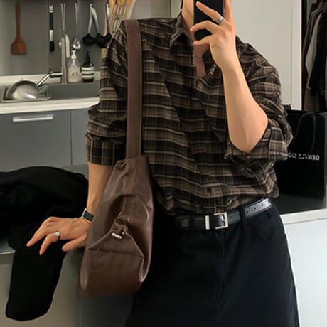duffle check pattern shirt /2color　VG1102