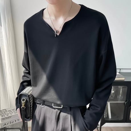 minimal oversized v-neck cutsew /2color　VG1338