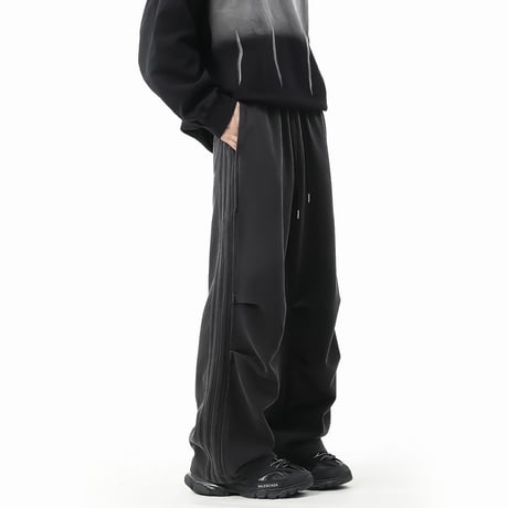faded line side dart wide pants　VM1060