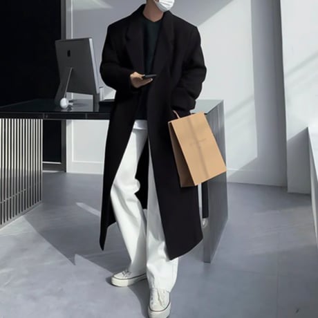 oversized heavy wool long coat /3color　VG1221
