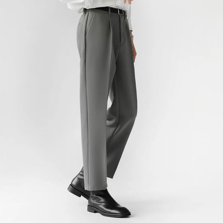 minimal tucked wide slacks /3color　VM1122