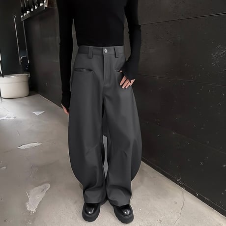 minimal drape wide slacks /2color　VM1154