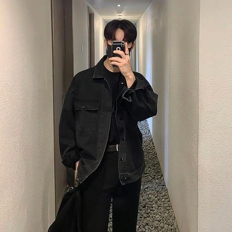 oversized washed denim jacket /2color　VG1319