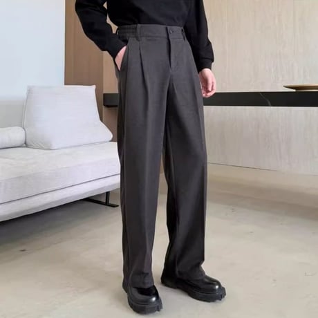 minimal center press slacks /2color　VM1151